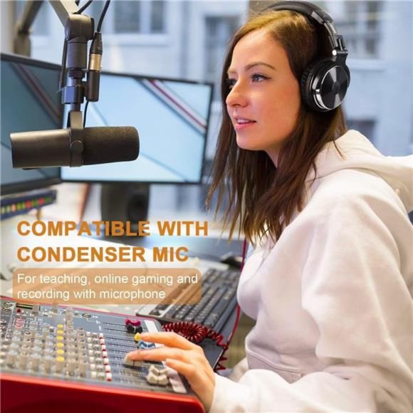 Wired Over Ear Headphones Studio Monitor & Mixing DJ Stereo Headsets with 50mm - Picture 5 of 6